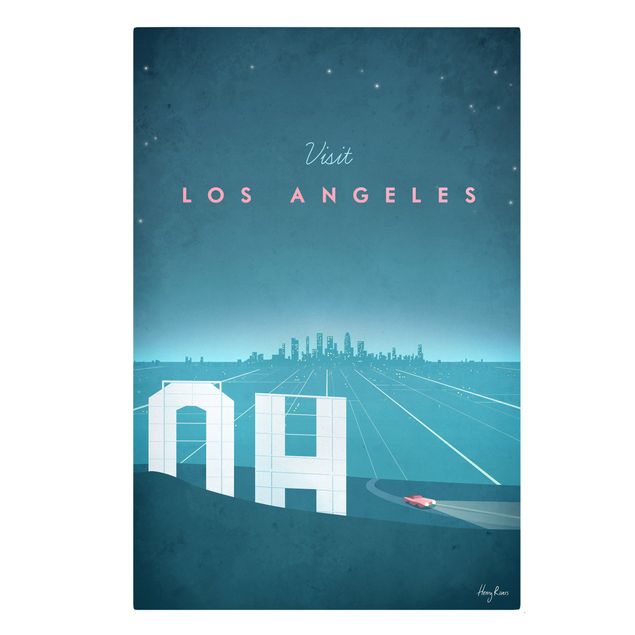 Tableau bleu Poster de voyage - Los Angeles