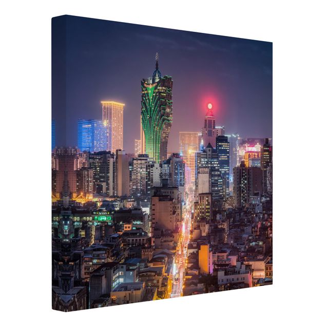 Tableau moderne Nuit illuminée à Macao