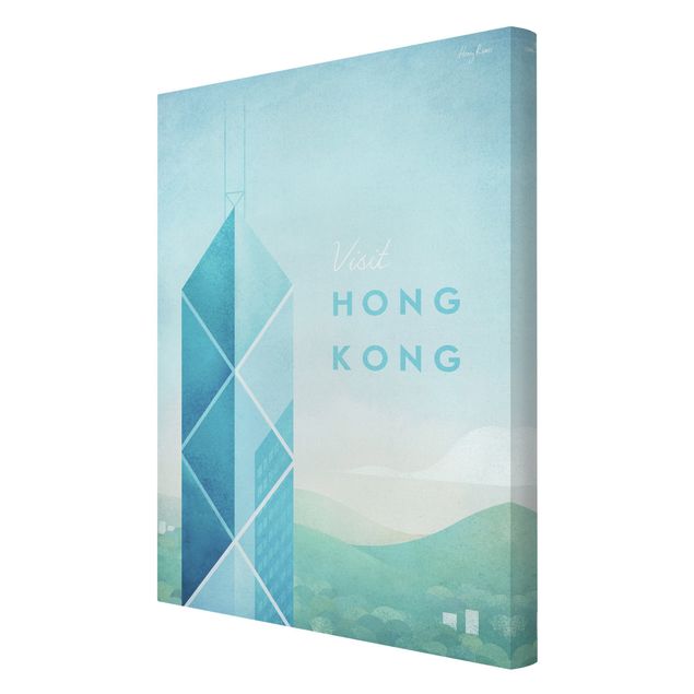 Tableau reproduction Poster de voyage - Hong Kong