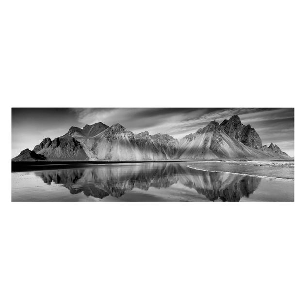 Tableau bord de mer Vesturhorn en Islande