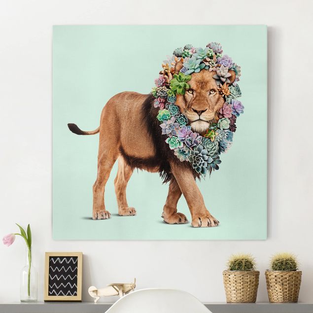 Décoration chambre bébé Lion avec Succulents