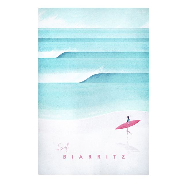 Toile mer Poster de voyage - Biarritz