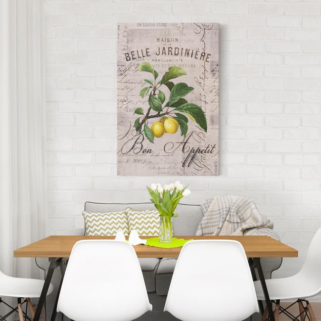 Tableau moderne Collage Shabby Chic - Prune