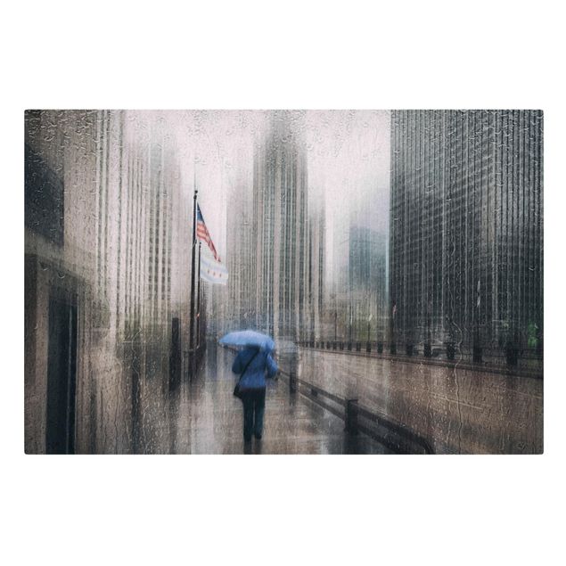 Tableau décoration Chicago sous la pluie