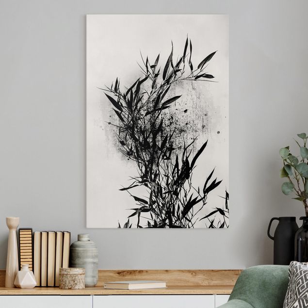 Déco murale cuisine Monde végétal graphique - Bambou noir