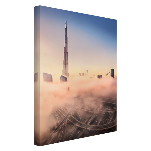 Tableaux sur toile Dubaï Silhouette urbaine céleste de Dubaï
