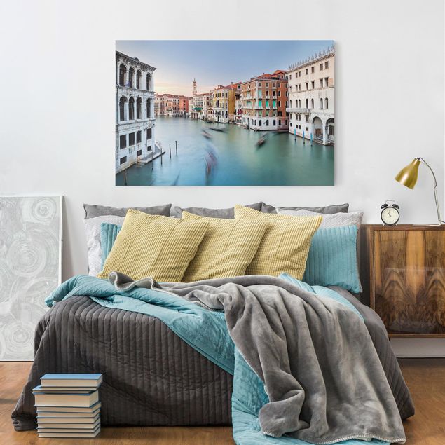 Tableau toile italie Vue du Grand Canal depuis le pont du Rialto Venise