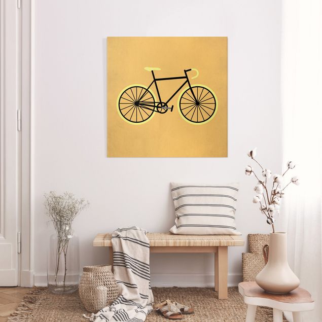 Tableau moderne Bicyclette en jaune