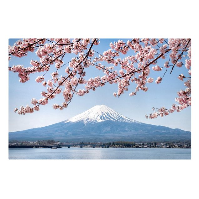 Toile paysage montagne Cherry Blossoms With Mt. Fuji