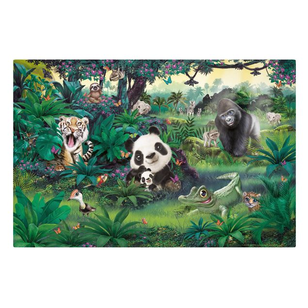 Tableau pandas Jungle avec des animaux