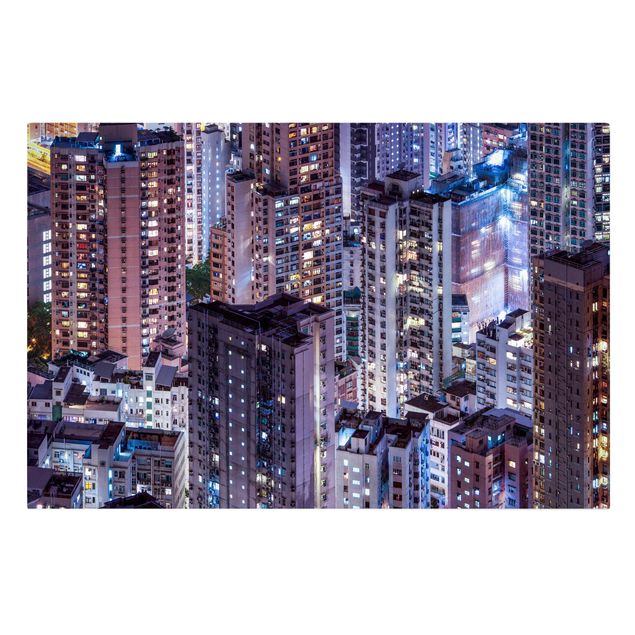 Tableau de ville Mer de lumières de Hong Kong