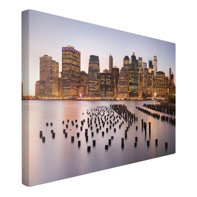 Tableaux moderne Vue silhouette urbaine de Manhattan