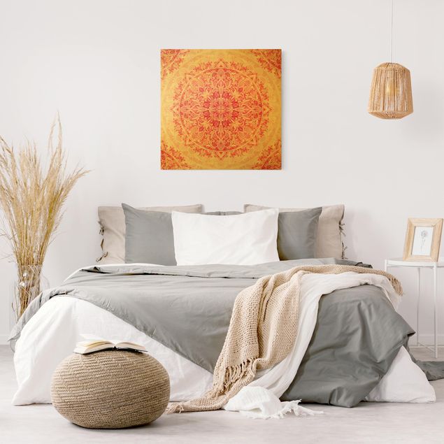Tableaux modernes Mandala à l'aquarelle Ornament Motif Rose