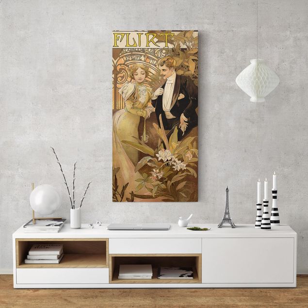 Tableaux art nouveau Alfons Mucha - Affiche publicitaire pour Flirt Biscuits