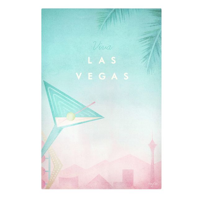 Tableau turquoise Poster de voyage - Viva Las Vegas
