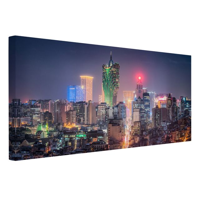 Tableau moderne Nuit illuminée à Macao
