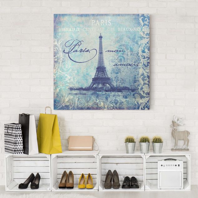 Tableaux Paris Collage vintage - Paris Mon Amour