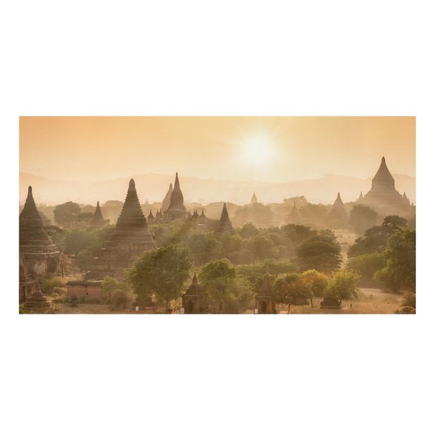 Toile asie Coucher de soleil sur Bagan
