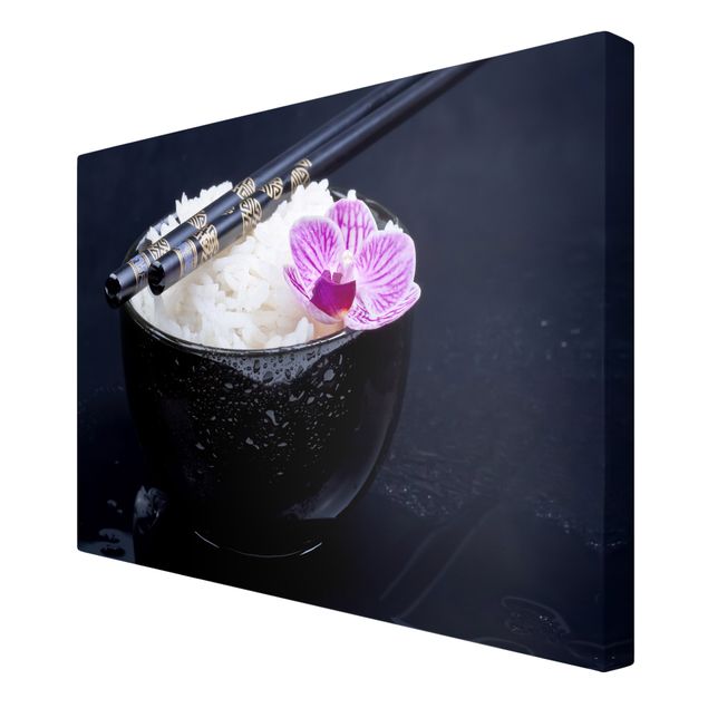 Tableaux florals Bol de Riz avec Orchidée