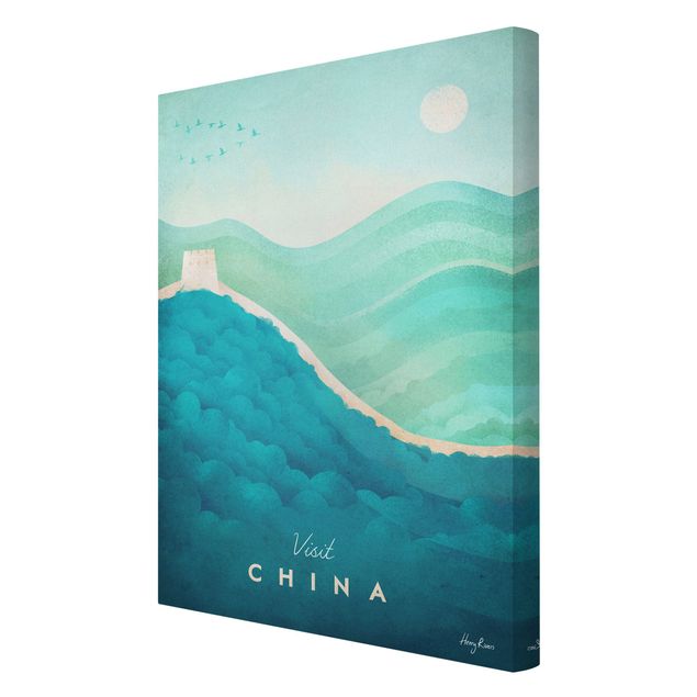 Tableau bleu turquoise Poster de voyage - Chine