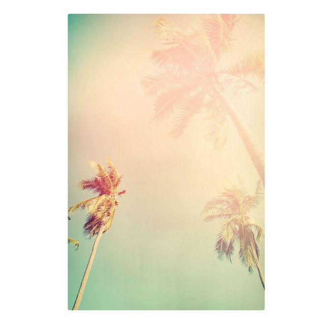 tableaux floraux Plantes Tropicales Palmiers au Coucher du Soleil IIl