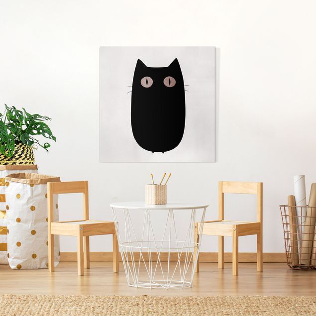Tableau chats Illustration d'un chat noir