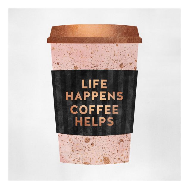 Tableaux sur toile avec café Life Happens Coffee Helps or