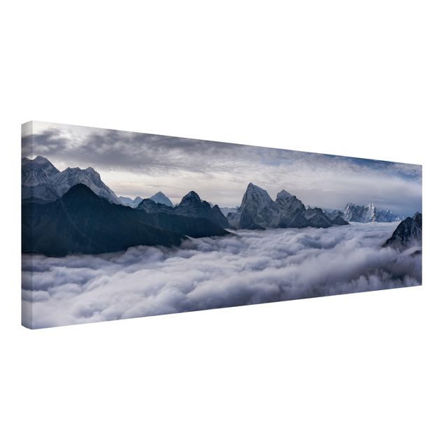 Toile montagne Mer de nuages dans l'Himalaya