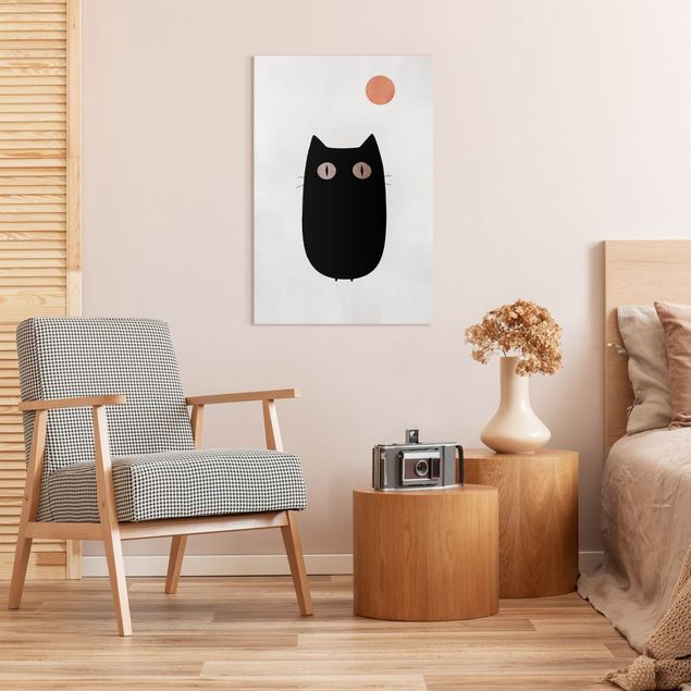 Toile de chat Illustration d'un chat noir