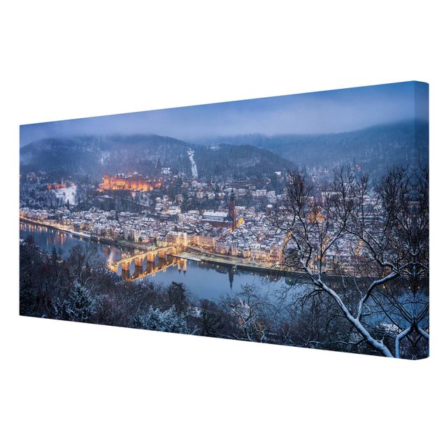 Tableau toile ville Heidelberg en hiver