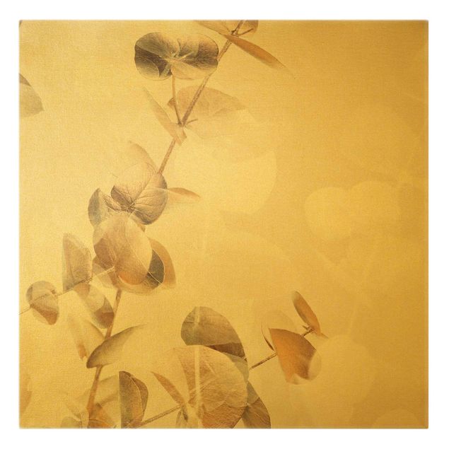 Tableaux muraux Eucalyptus doré avec blanc I