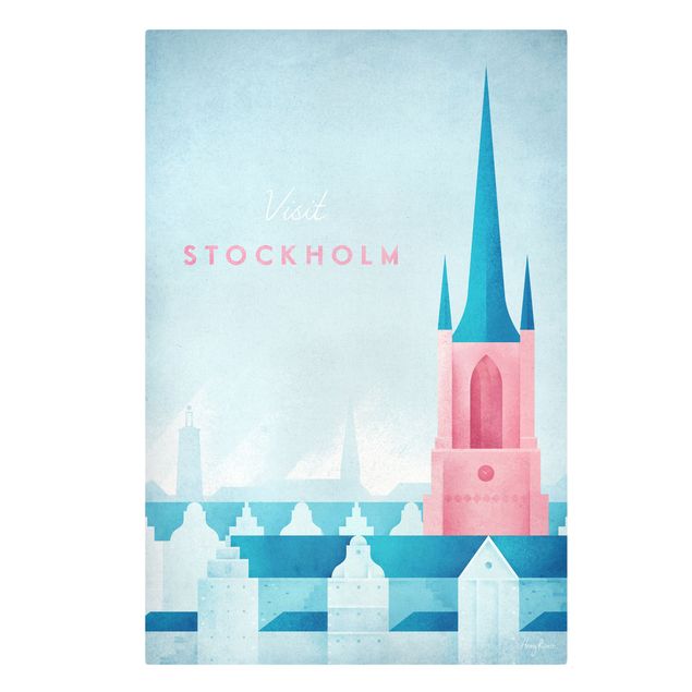 Tableau deco bleu Poster de voyage - Stockholm
