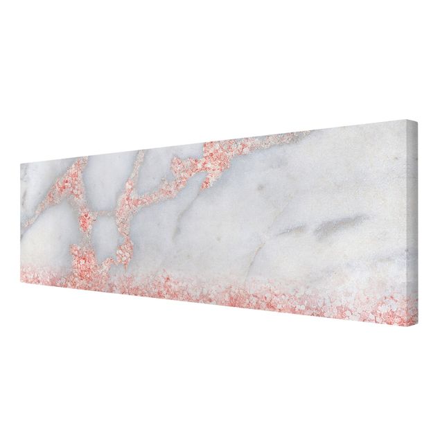 Tableaux gris Imitation marbre avec confetti rose clair