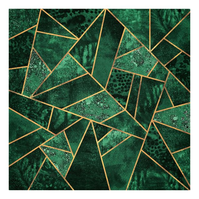 Tableau couleur vert Émeraude foncé avec or