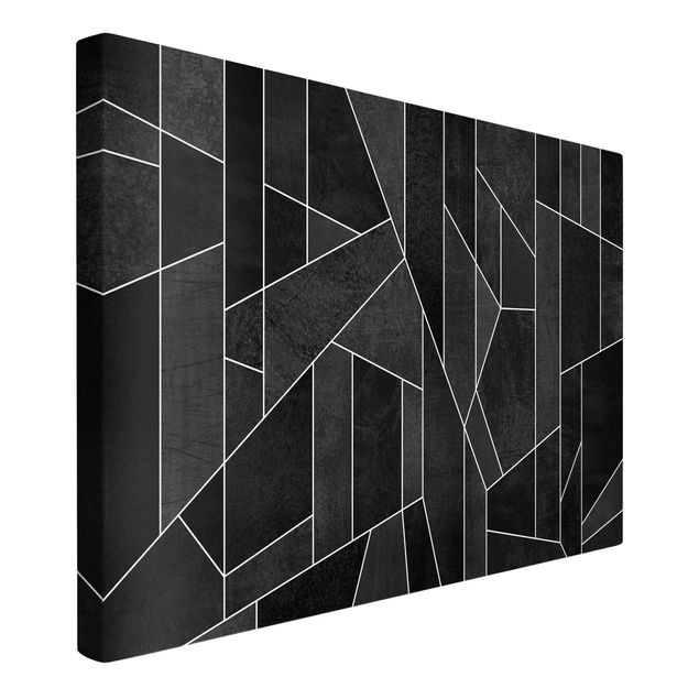 Tableaux dessins Aquarelle géométrique noire et blanche