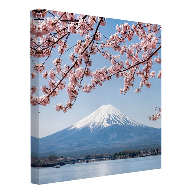 Tableaux Asie Cherry Blossoms With Mt. Fuji