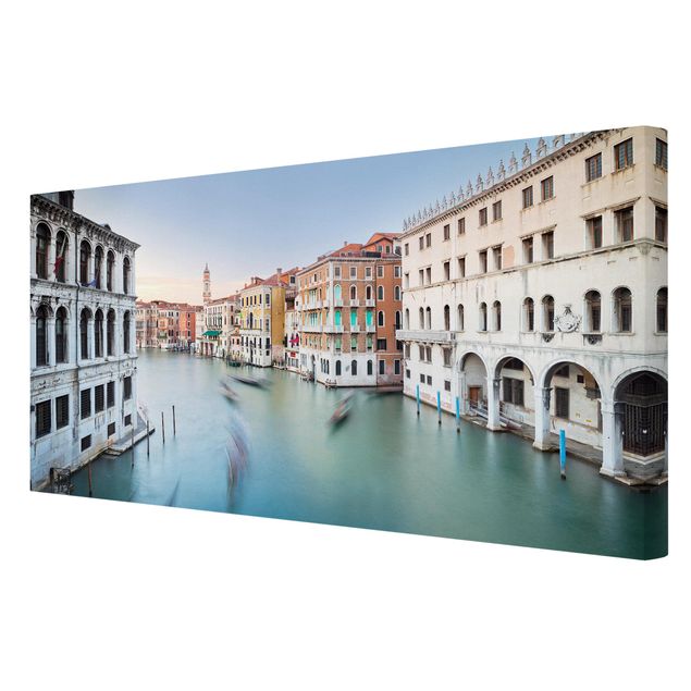 Tableau deco bleu Vue du Grand Canal depuis le pont du Rialto Venise