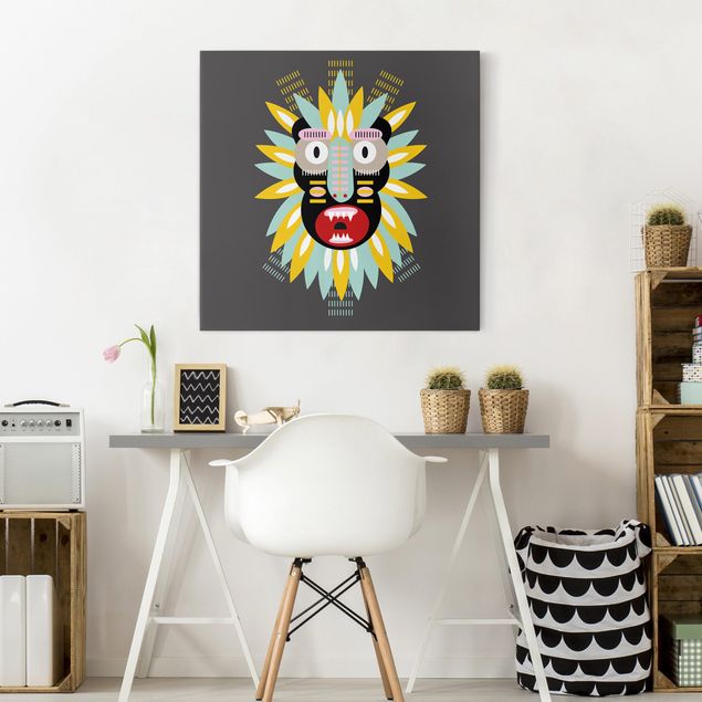 Tableau moderne Collage masque ethnique - King Kong