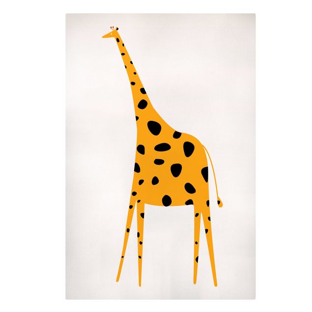 Tableaux animaux Girafe jaune