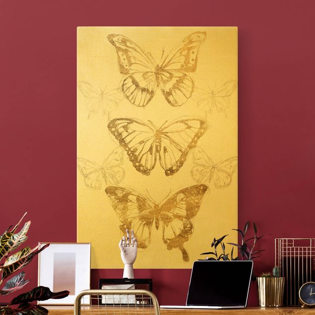 Tableaux animaux Composition de papillon en or II