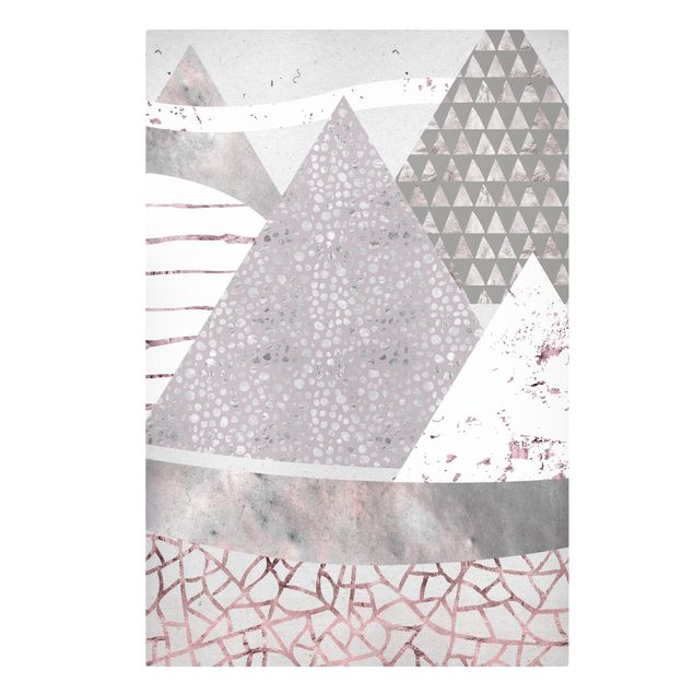 Tableau moderne Paysage abstrait de montagne motif pastel