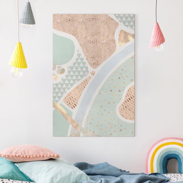 Déco chambre bébé Paysage marin abstrait au pastel