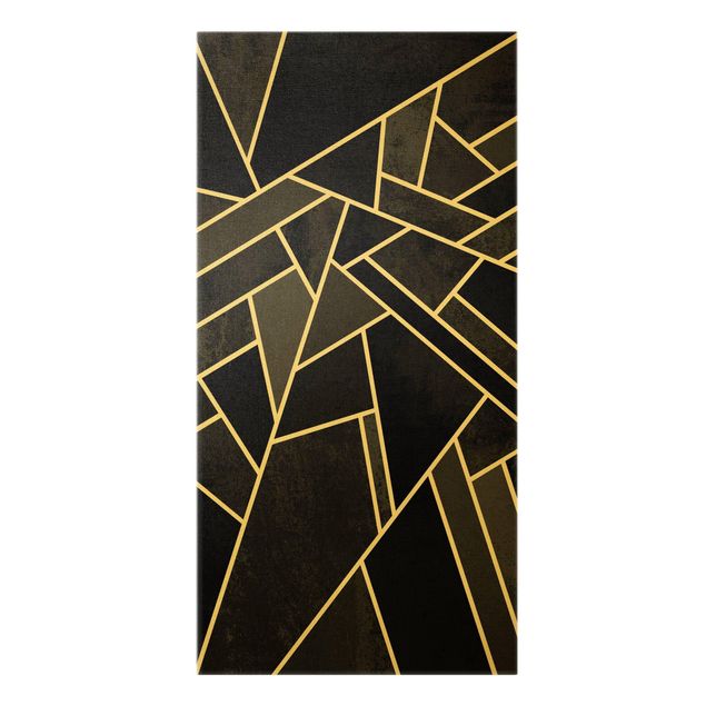 Tableaux de Elisabeth Fredriksson Géométrie dorée - Triangles noirs
