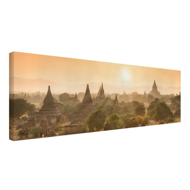 Tableau toile coucher de soleil Coucher de soleil sur Bagan