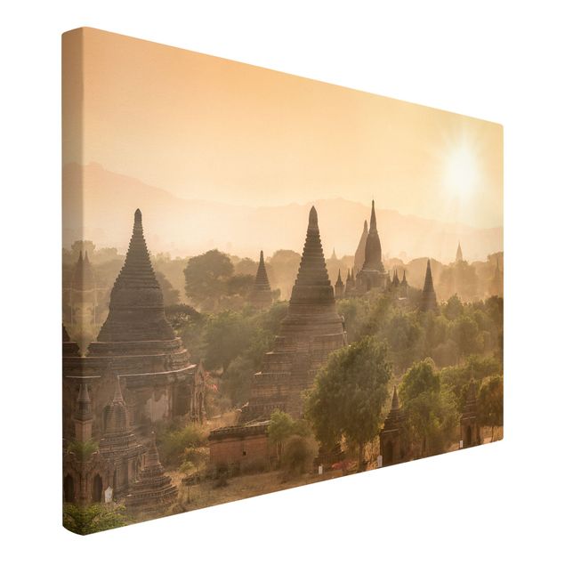 Tableau toile coucher de soleil Coucher de soleil sur Bagan