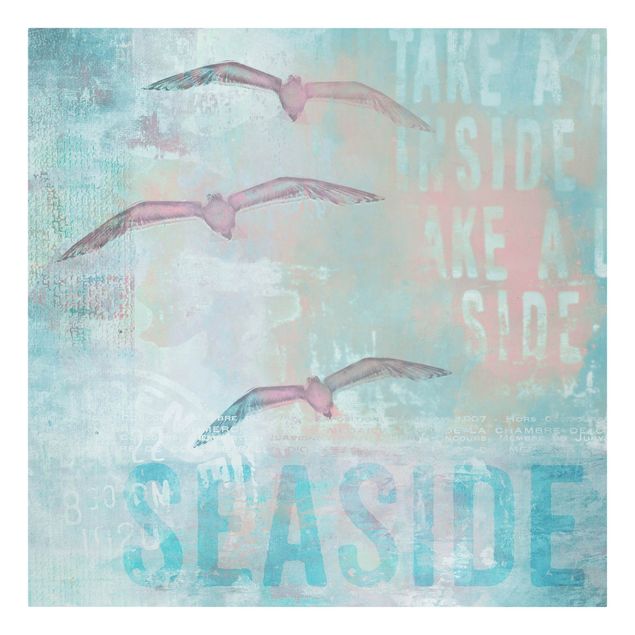 Tableaux citations Collage Shabby Chic - Mouettes