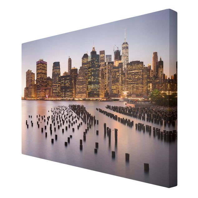 Tableau toile ville Vue silhouette urbaine de Manhattan