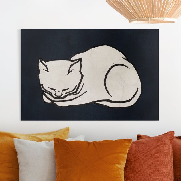 Déco mur cuisine Illustration d'un chat endormi