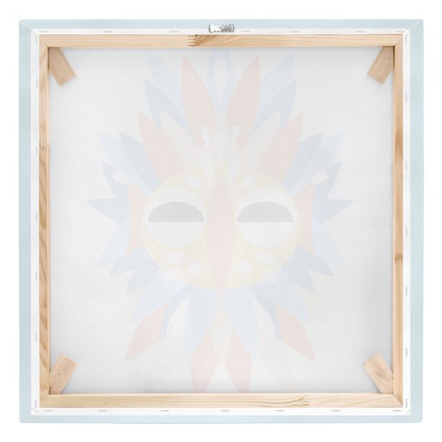 Tableau décoration Collage masque ethnique - Perroquet