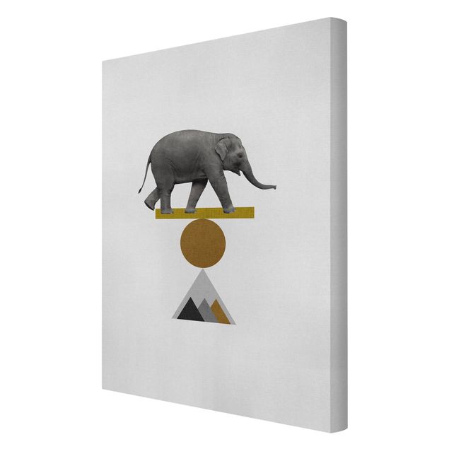 Reproduction tableau sur toile Éléphant Art de l'équilibre